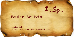 Paulin Szilvia névjegykártya