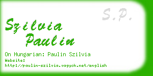 szilvia paulin business card